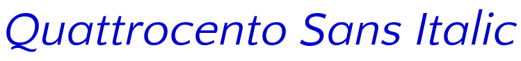 Quattrocento Sans Italic шрифт